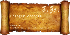 Brieger Zsanett névjegykártya